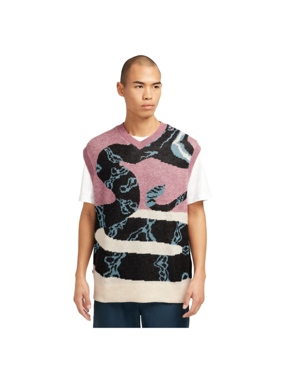New Unisex Nike SB Skateboarding Snake Sweater Vest FV7391-523 Plum Size Small S